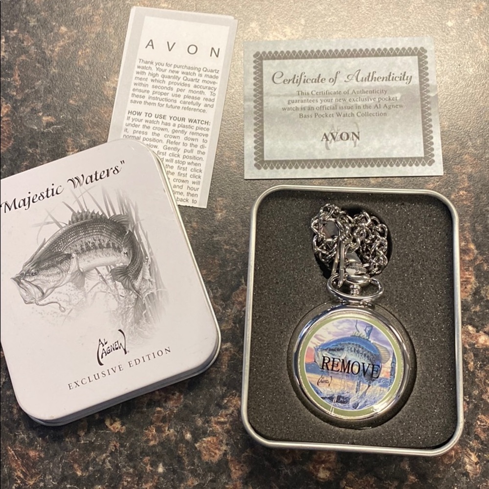 Avon Al Agnew Majestic Waters Pocket Watch